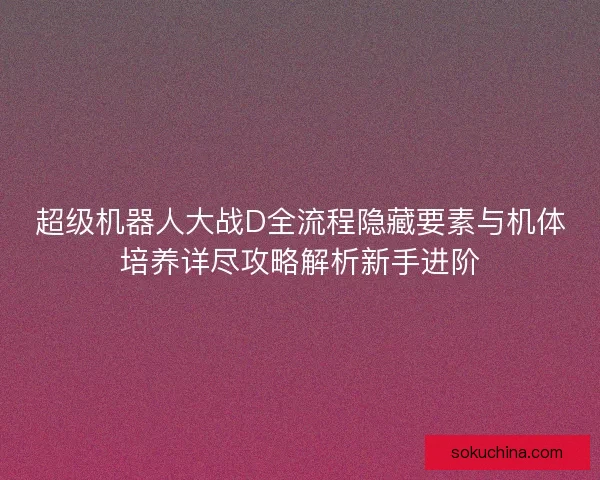 超级机器人大战D全流程隐藏要素与机体培养详尽攻略解析新手进阶