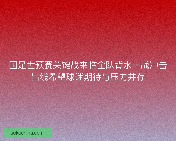 国足世预赛关键战来临全队背水一战冲击出线希望球迷期待与压力并存 国足世预赛关键战来临全队背水一战冲击出线希望球迷期待与压力并存