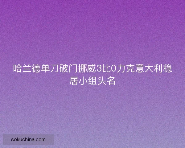 哈兰德单刀破门挪威3比0力克意大利稳居小组头名