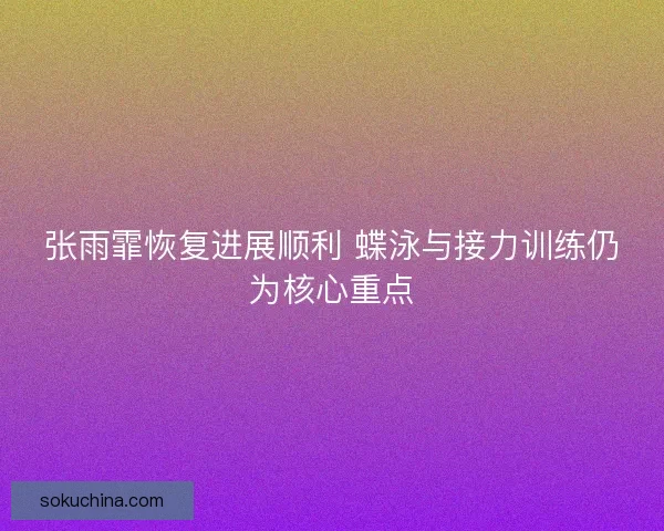 张雨霏恢复进展顺利 蝶泳与接力训练仍为核心重点