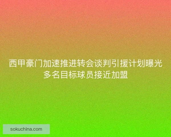西甲豪门加速推进转会谈判引援计划曝光多名目标球员接近加盟